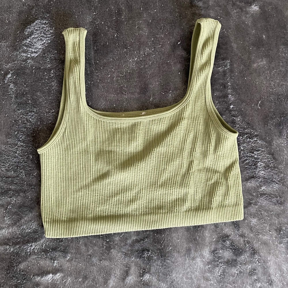Green crop top